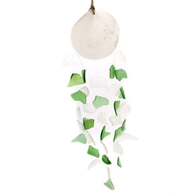Green & White Glass Drop & Copis HangingHandcrafted Decor from B&Q