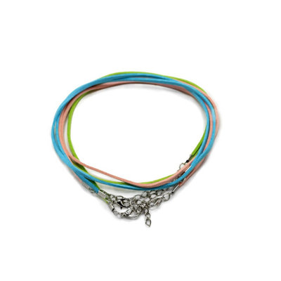  - Faux Leather Pendant Cord 2.5mm X 55CmAssorted ColorsMetal Clasp