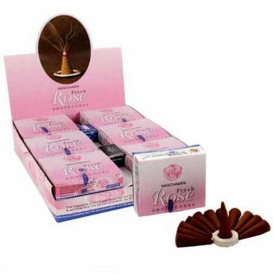 Fresh Rose & Nag Champa Dhoop ConesAromatic Incense For Home from B&Q