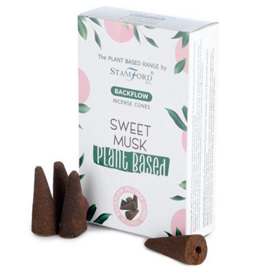 Premium Plant-Based Backflow Incense ConesSweet Musk Aromatherapy from B&Q