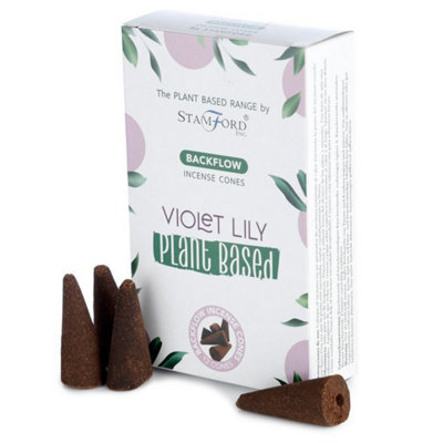 Plant-Based Violet Lilly Backflow Incense ConesLong-Lasting Aroma from B&Q