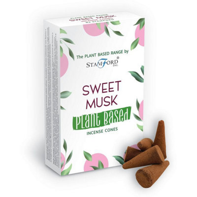 Stamford Premium Plant-Based Incense ConesLong-Lasting Sweet Musk Aroma from B&Q