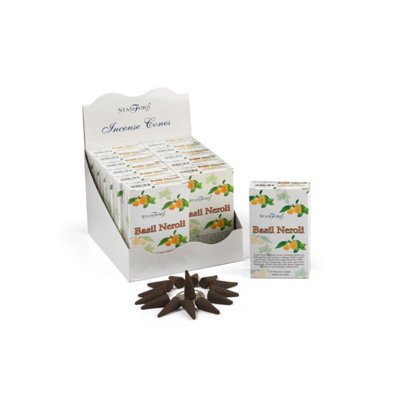  - Basil & Neroli Incense ConesLong-Lasting Relaxing Fragrance (15 Pack)