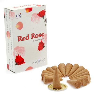 Red Rose Stamford Premium Incense ConesLong-Lasting Relaxing Fragrance from B&Q