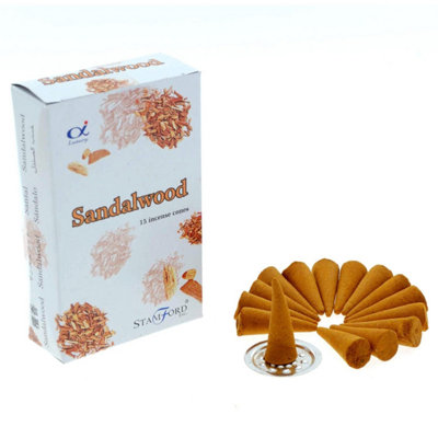 Stamford Sandalwood Incense ConesLong-Lasting Relaxing Fragrance (15 Pack) from B&Q