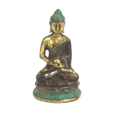 Meditation Sitting Buddha StatueBrass Fengshui Decor For Peace & Serenity from B&Q
