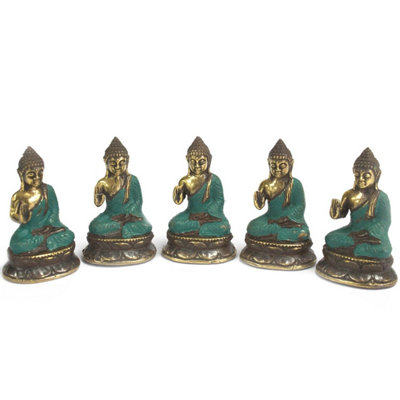 Mini Hand Up Sitting Buddha StatueBrass Fengshui Decor For Home & Spa from B&Q