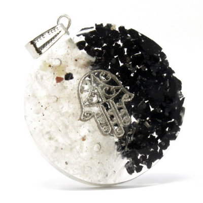  - Orgonite Power Pendant With Hamsa & Gemstones For Spiritual Protection