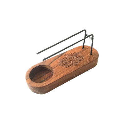  - Small Teak Wood Palo Santo Heater With Hamsa DesignAromatic Wellness