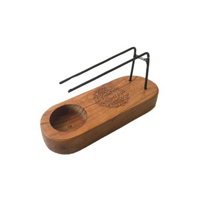  - Small Teak Wood Palo Santo Heater With Mandala DesignAromatic Space Enhancer