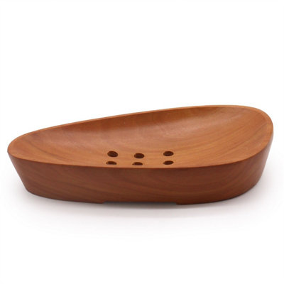  - Elegant Mahogany Soap Dish With Drainage SlotsSustainable Indonesian Wood