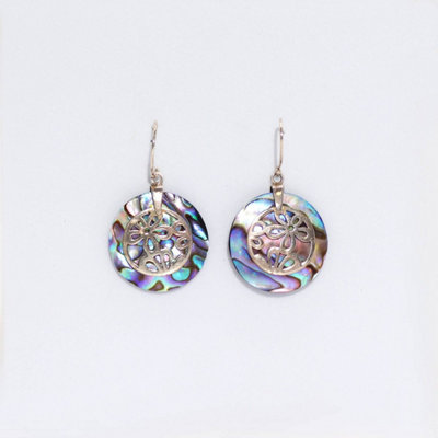 Elegant Shell & Silver Flower EarringsHandcrafted Bali Jewelry from B&Q