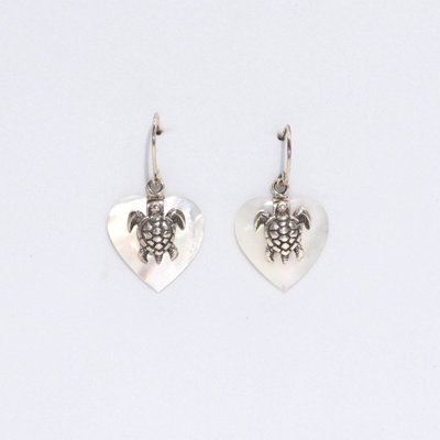 Sea Turtle Shell & Silver EarringsHandmade Bali Jewelry from B&Q