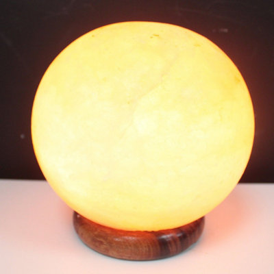 Himalayan Salt Lamp With Large Wooden BaseAir Purifying & Relaxing