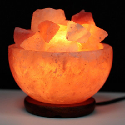 Himalayan Salt Fire Bowl Lamp15Cm X 9CmAir Purifying Crystal Light from B&Q