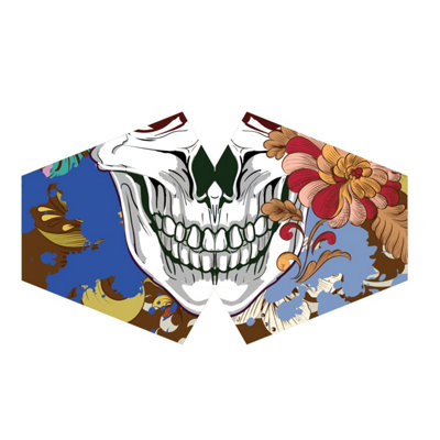 B&Q Colorful Calavera Reusable Face Mask For Adults - Washable & Breathable