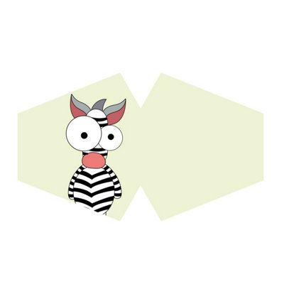 B&Q Reusable Children's Fashion Face Mask - Crazy Zebra, Washable & Breathable