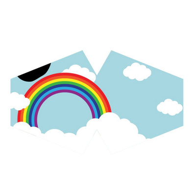 B&Q Reusable Rainbow Kids Face Mask - Washable, Breathable & Adjustable