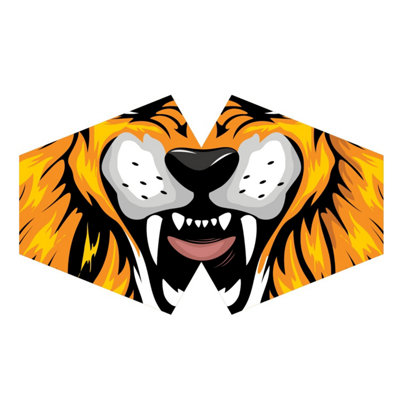 B&Q Reusable Fashion Face Mask For Adults - Tiger Print, Washable & Breathable