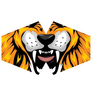 B&Q Reusable Kids Face Mask - Colorful Tiger Design, Washable & Breathable