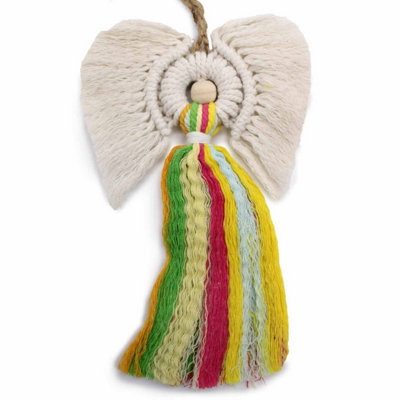 Macrame Rainbow Angel Gift BoxHandwoven Indonesian Cotton from B&Q