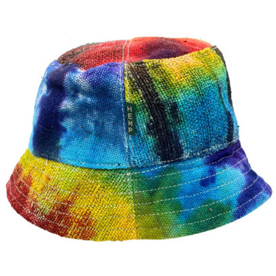  - Vibrant Tie-Dye Hemp & Cotton Boho Festival HatSustainable & Stylish