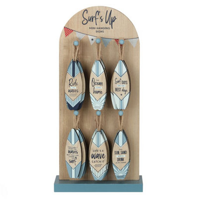 Surf's Up Mini Surfboard Signs from B&Q