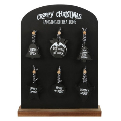  - Creepy Christmas Hanging Signs Set36 Spooky Holiday Decorations