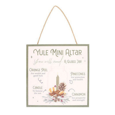 20Cm Yule Altar Mdf Hanging Sign For Winter Solstice Celebration from B&Q
