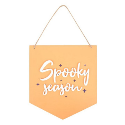 Spooky Season Orange Hanging Sign For Halloween Decor from B&Q