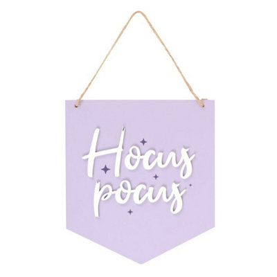 Purple Hocus Pocus Halloween Hanging Sign For Spooky Decor from B&Q