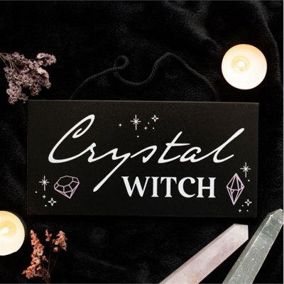  - Crystal Witch Hanging SignMystical Decor For Witch & Crystal Lovers