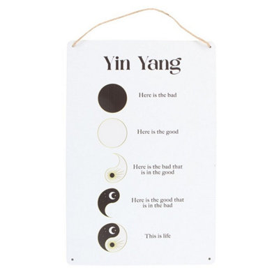 30Cm Yin Yang Metal Hanging SignModern Balance Decor from B&Q