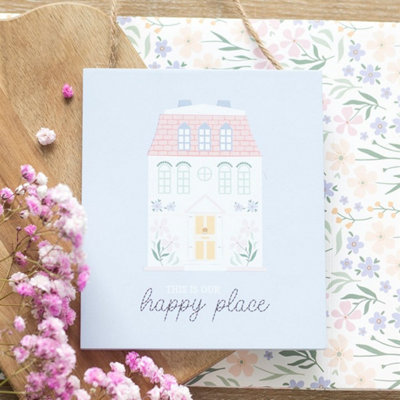 Happy Place Pastel House Hanging SignPerfect Housewarming Gift from B&Q