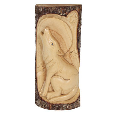 Handcarved 30Cm Wolf Wall Plaque Decor from B&Q