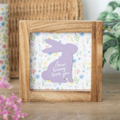 Some Bunny Loves You Wooden Frame SignSpring Decor For Easter from B&Q