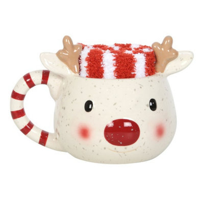 Rudolph Reindeer Mug & Socks SetCozy Christmas Gift Idea from B&Q