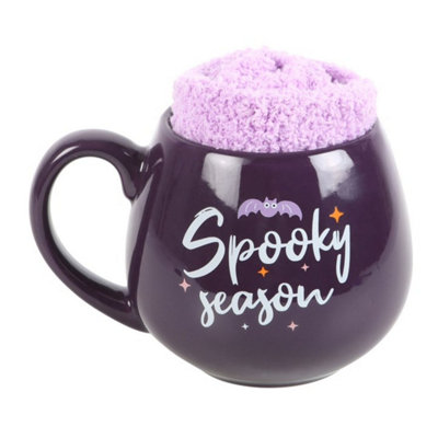 Spooky Season Mug & Cozy Socks SetPastel Halloween Gift from B&Q