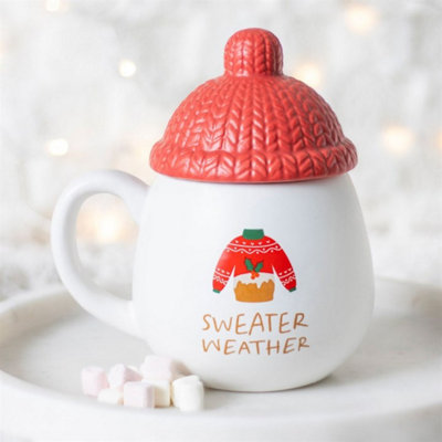 Sweater Weather Lidded MugCozy Christmas Hot Chocolate Cup from B&Q