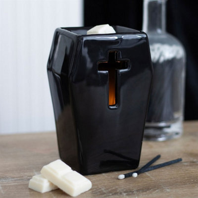Gothic Coffin Oil Burner With Cross DesignAmbient Tealight Decor from B&Q