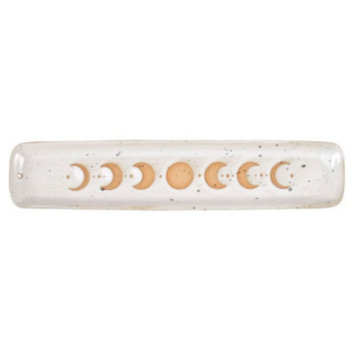 Moon Phase Ceramic Ash CatcherHandmade Stoneware Incense Holder from B&Q