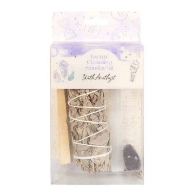  - Smudge Kit With Amethyst & Selenite For Energy Cleansing & Positivity