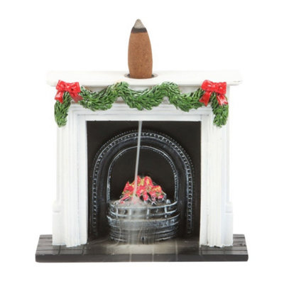 Christmas Fireplace Backflow Incense BurnerFestive Smoke Cascade Decor from B&Q