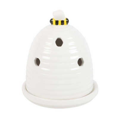  - White Beehive Incense Cone HolderCeramic Bee Scent Diffuser