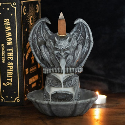 Gothic Gargoyle Backflow Incense BurnerSpooky Smoke Effect from B&Q