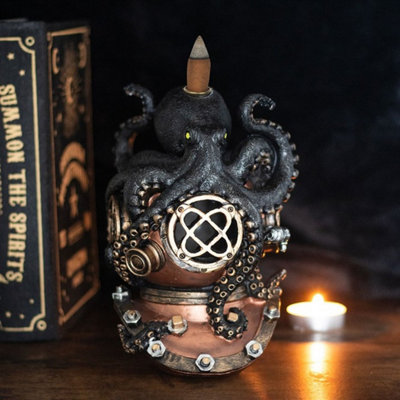 Kraken On Diver's Helmet Backflow Incense Burner from B&Q