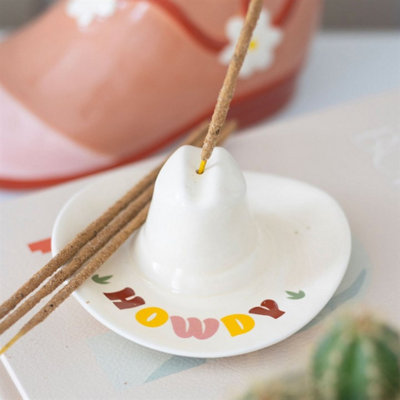 Howdy Cowboy Hat Incense HolderWestern Decor & Trinket Dish from B&Q