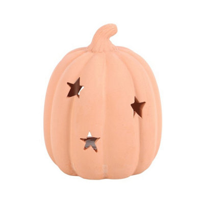 9Cm Terracotta Pumpkin Tealight Holder For Autumn & Halloween Decor from B&Q