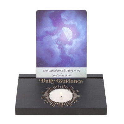 Black Daily Guidance Tarot Card & Tealight HolderElegant Stand from B&Q
