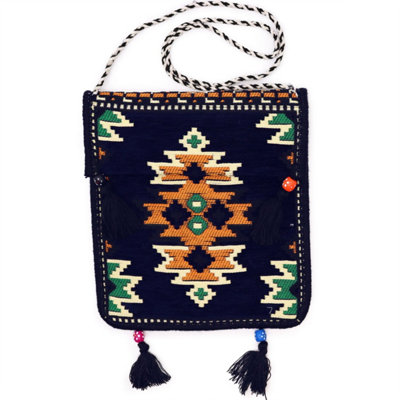 Dark Navy Kilim Festival BagSummer Canvas & Cotton Tote from B&Q